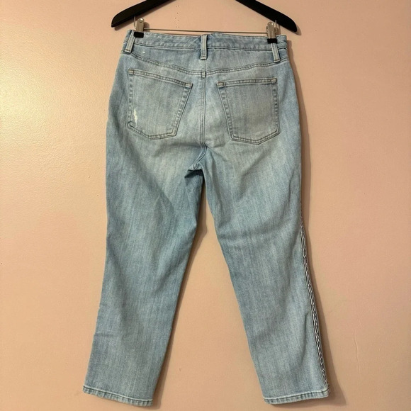 Talbots Modern Ankle Jeans With Ribbon  Tape Sea Glass Wash Size 6P - Picture 7 of 10